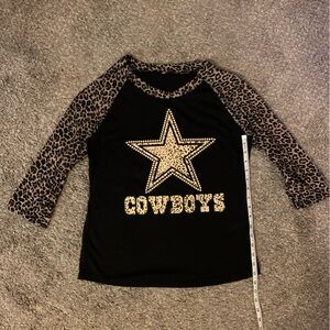 Leopard Sleeve Cowboys top